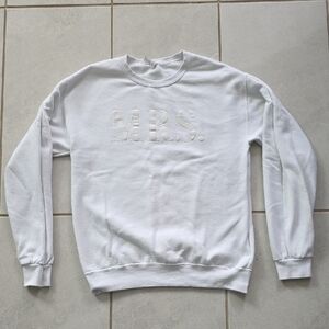 Mrs Sweatshirt Jerzees Size Small White Crewneck Raised Letter Bride Newlywed